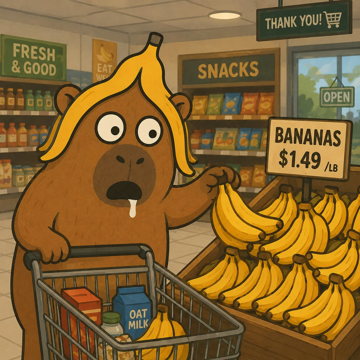 Cappy at the market